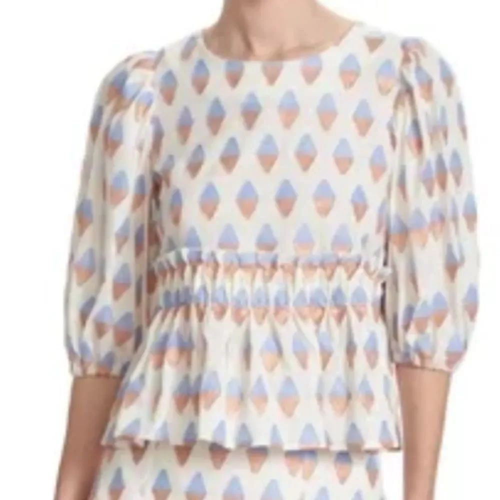 Corey Lynn Calter Peggy metallic geometric blouse new with tags size small